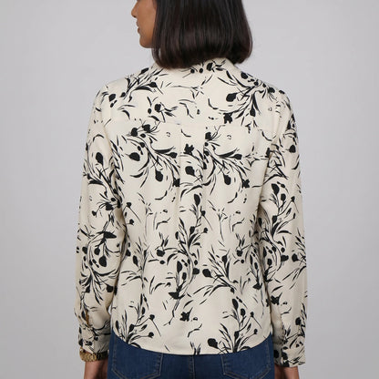 Digital Printed V-Neck Top