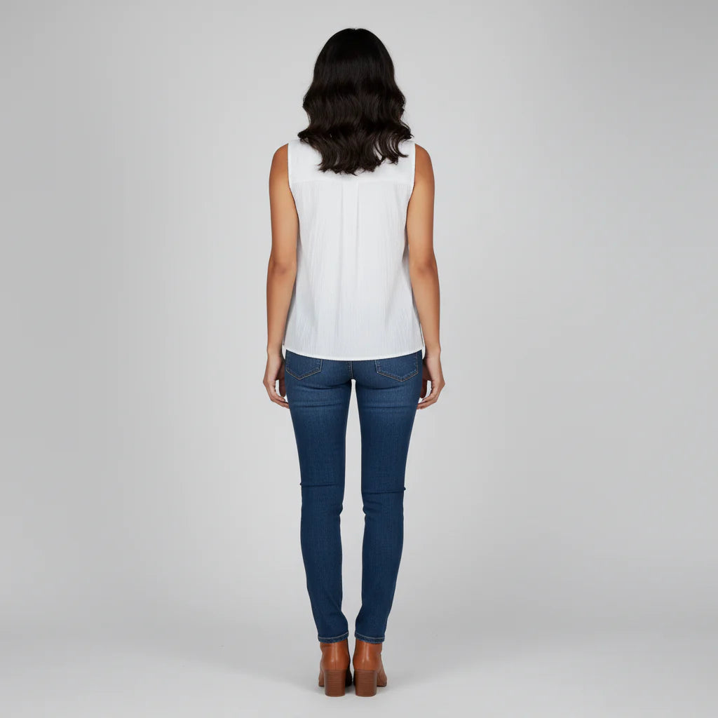 Woven Solid Sleeveless Top