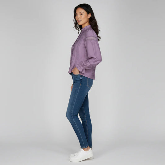 Woven Solid Full Sleeve Top