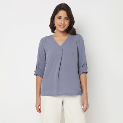 V-Neck Solid Top
