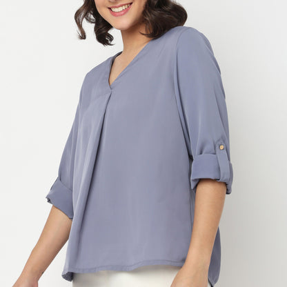 V-Neck Solid Top