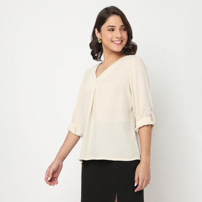 V-Neck Solid Top