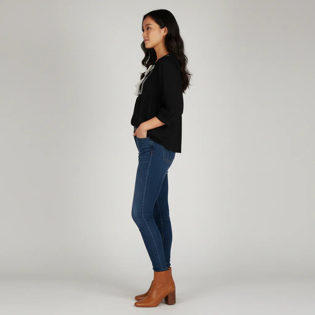Woven Embroidered Top