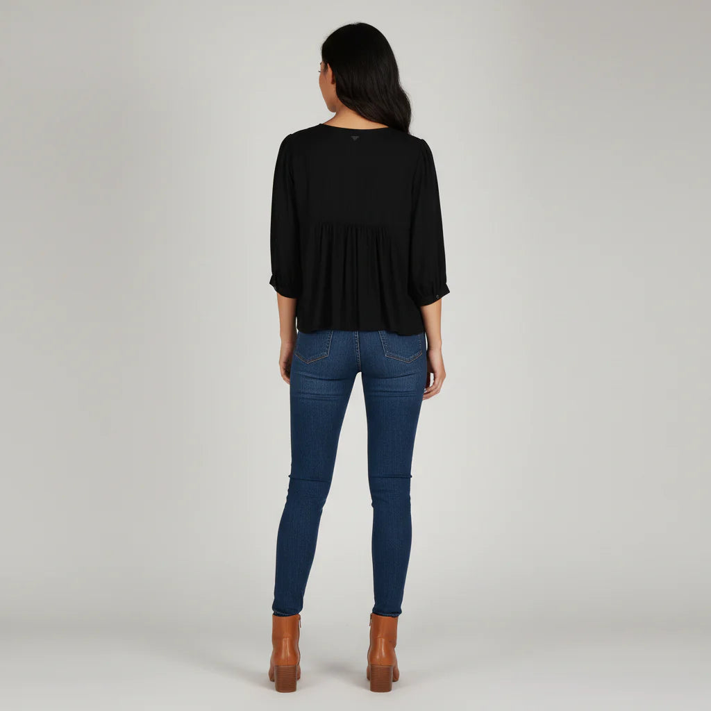 Woven Embroidered Top