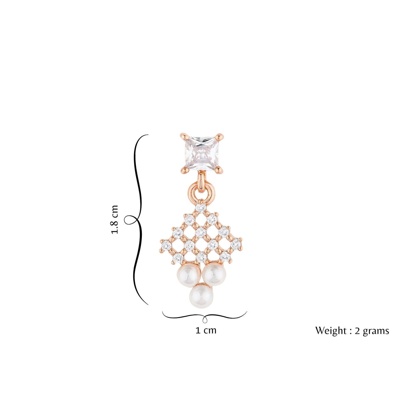 Rose Gold Plated Pearl Drop Earrings