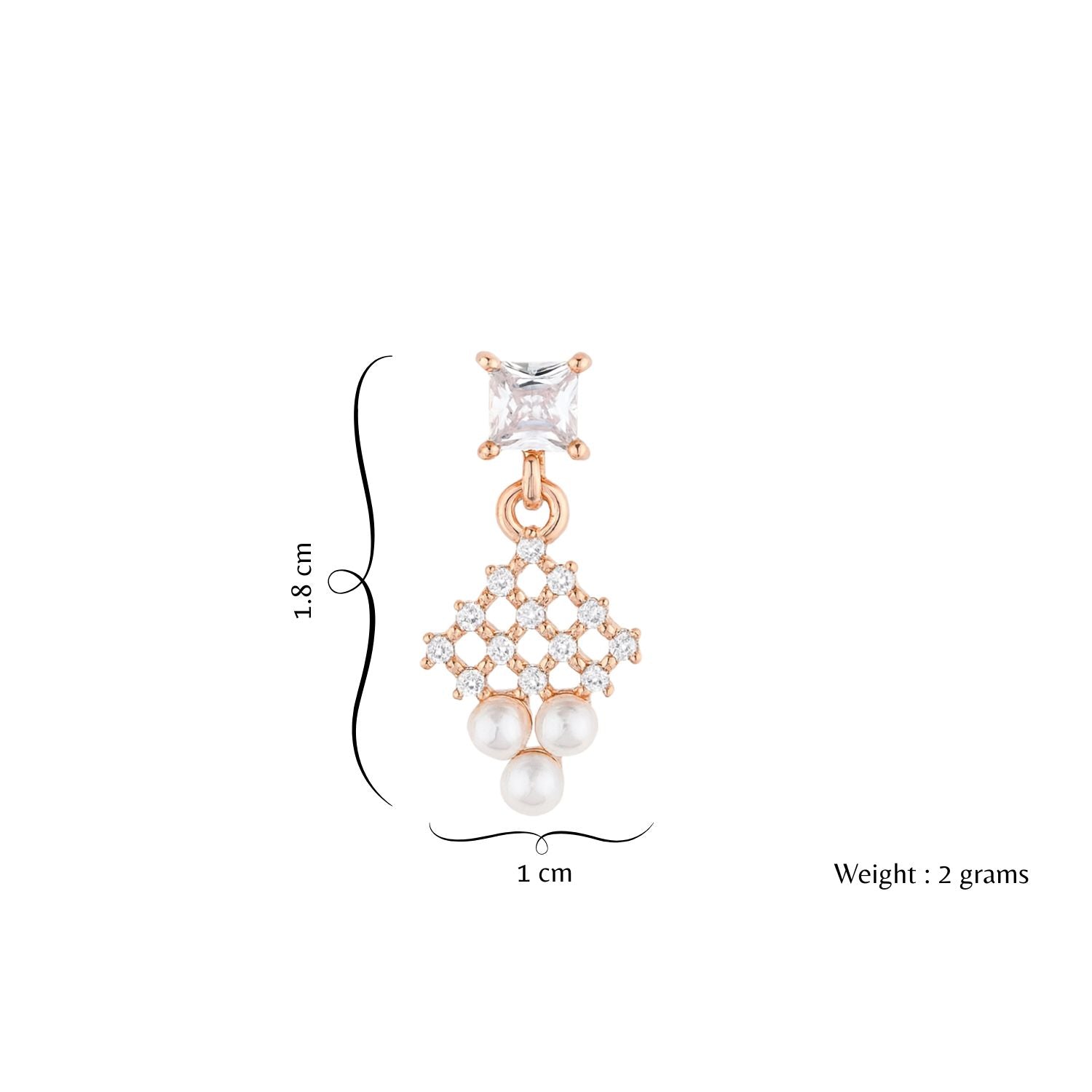 Rose Gold Plated Pearl Drop Earrings