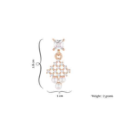 Rose Gold Plated Pearl Drop Earrings