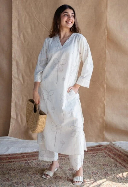 Pure Cotton kurti with self print with Plazo