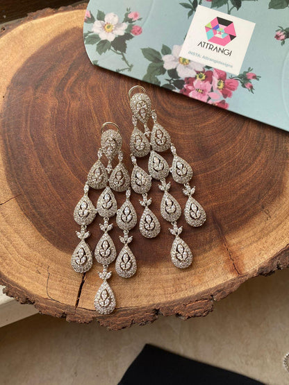 Tira Dramatic Oversized Diamond Dangler Earrings