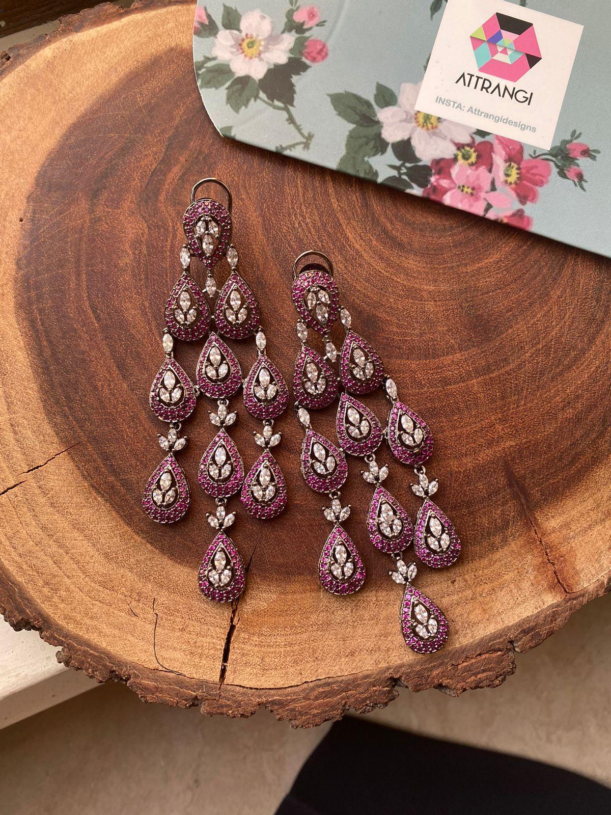 Tira Dramatic Oversized Diamond Dangler Earrings