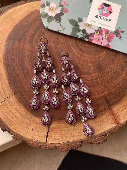 Tira Dramatic Oversized Diamond Dangler Earrings