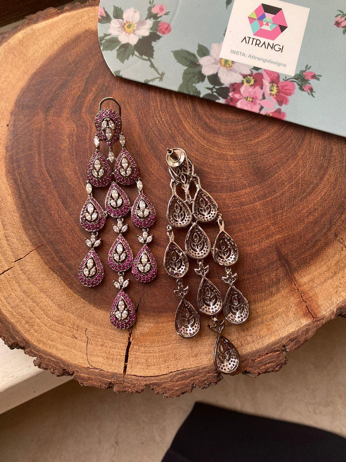 Tira Dramatic Oversized Diamond Dangler Earrings