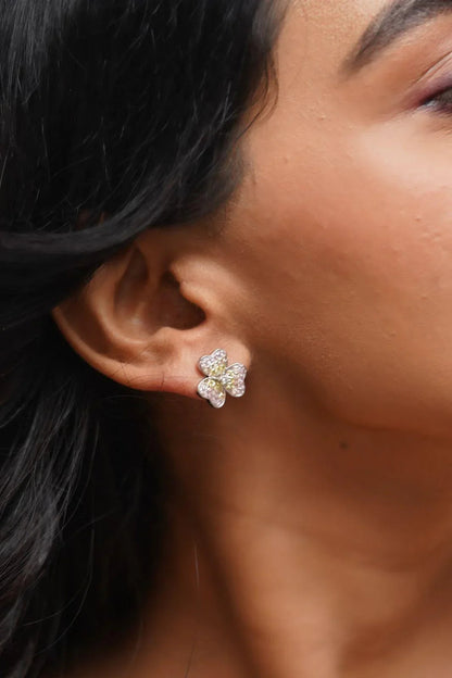3 Petal Diana Diamond Studs | Invisible Setting