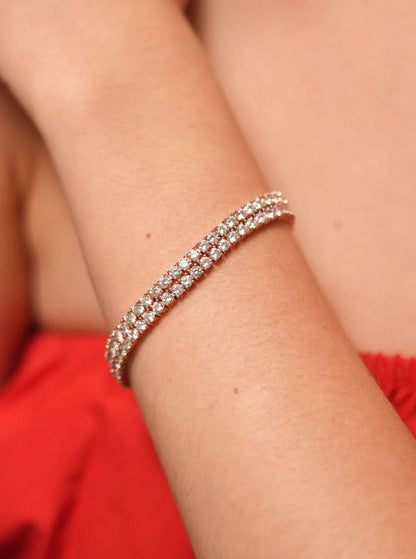 Dual Row 10 Cent Diamond Tennis Bracelet