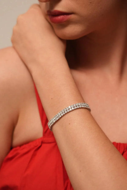 Dual Row 10 Cent Diamond Tennis Bracelet