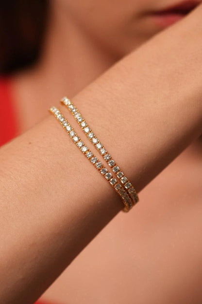 Dual Row 10 Cent Diamond Tennis Bracelet