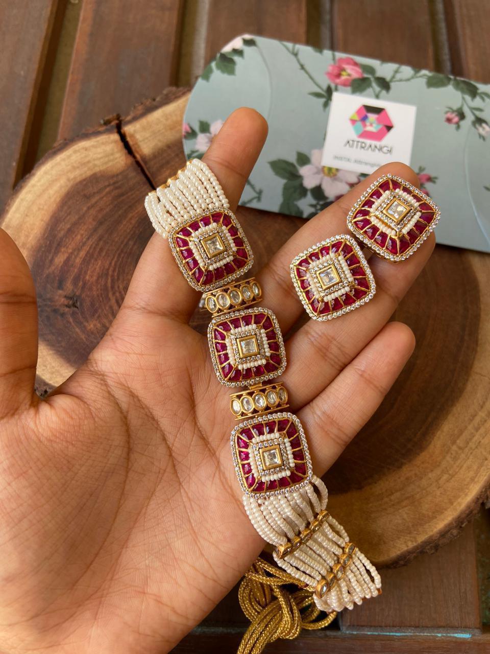 Draupadi Polki And Pearl Choker Set
