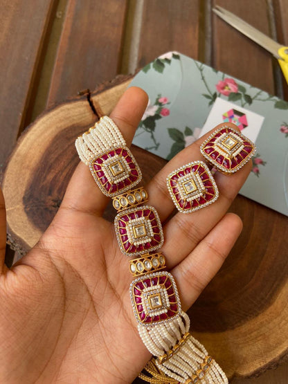 Draupadi Polki And Pearl Choker Set