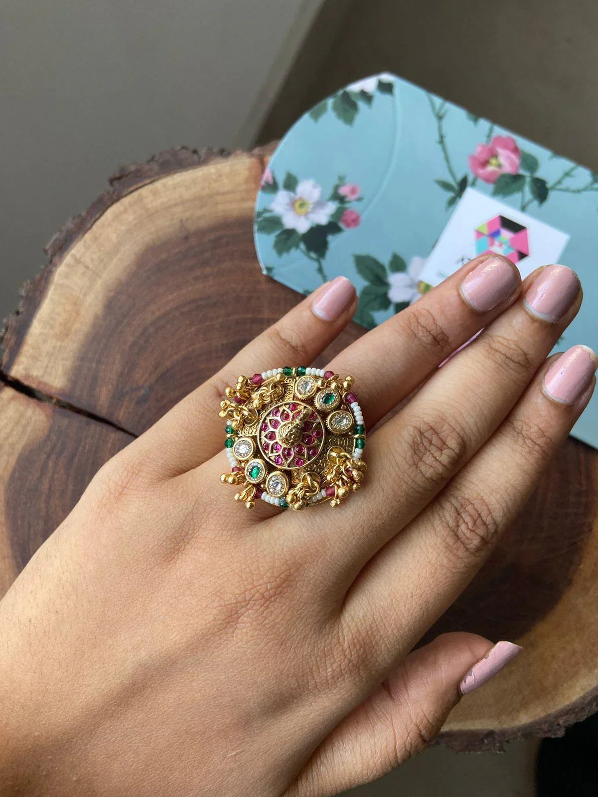 Popping Morni Indian Ring | Sone pe Suhaga collection