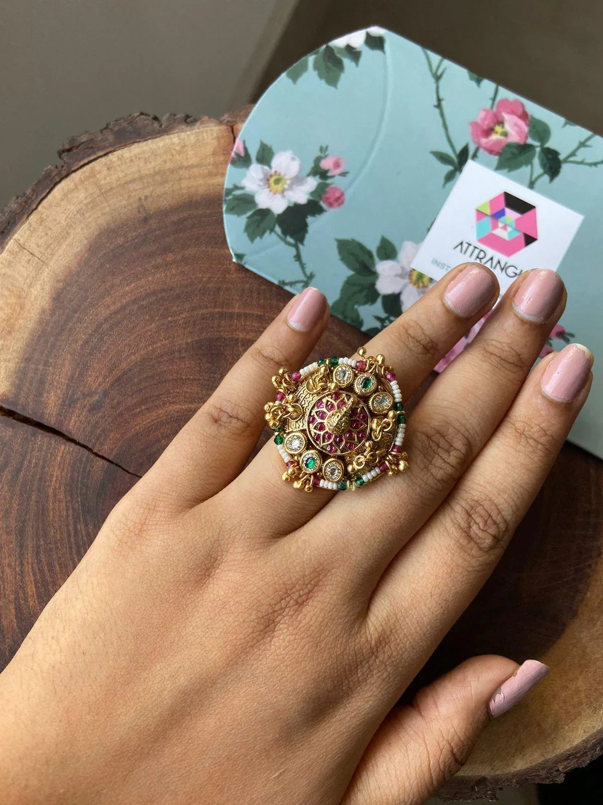 Popping Morni Indian Ring | Sone pe Suhaga collection