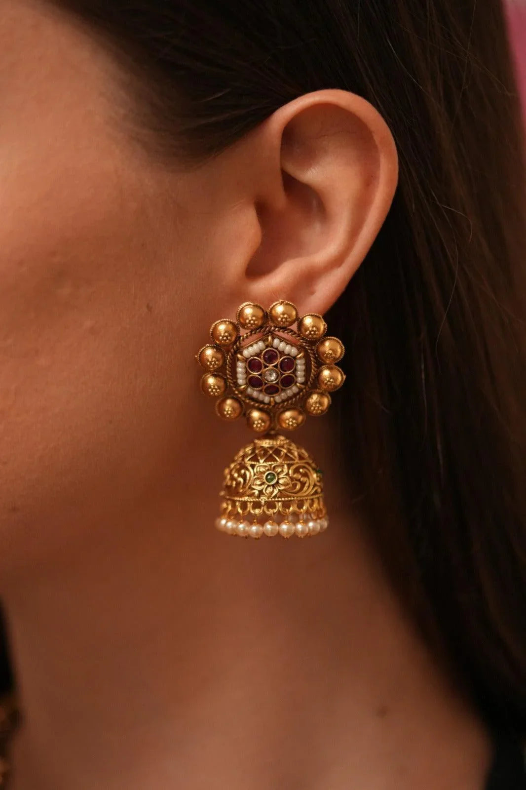 Janki Long Haar with Gold Jhumkis | Sone pe Suhaga Collection