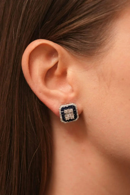 Gloria Fused Diamond Coloured Stone studs