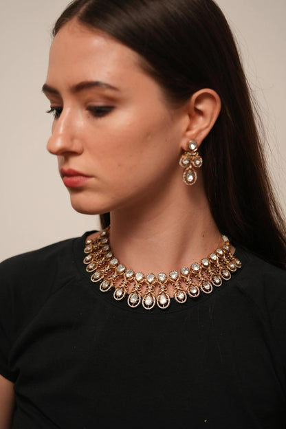 Alka Uncut Diamond Polki Necklace Set