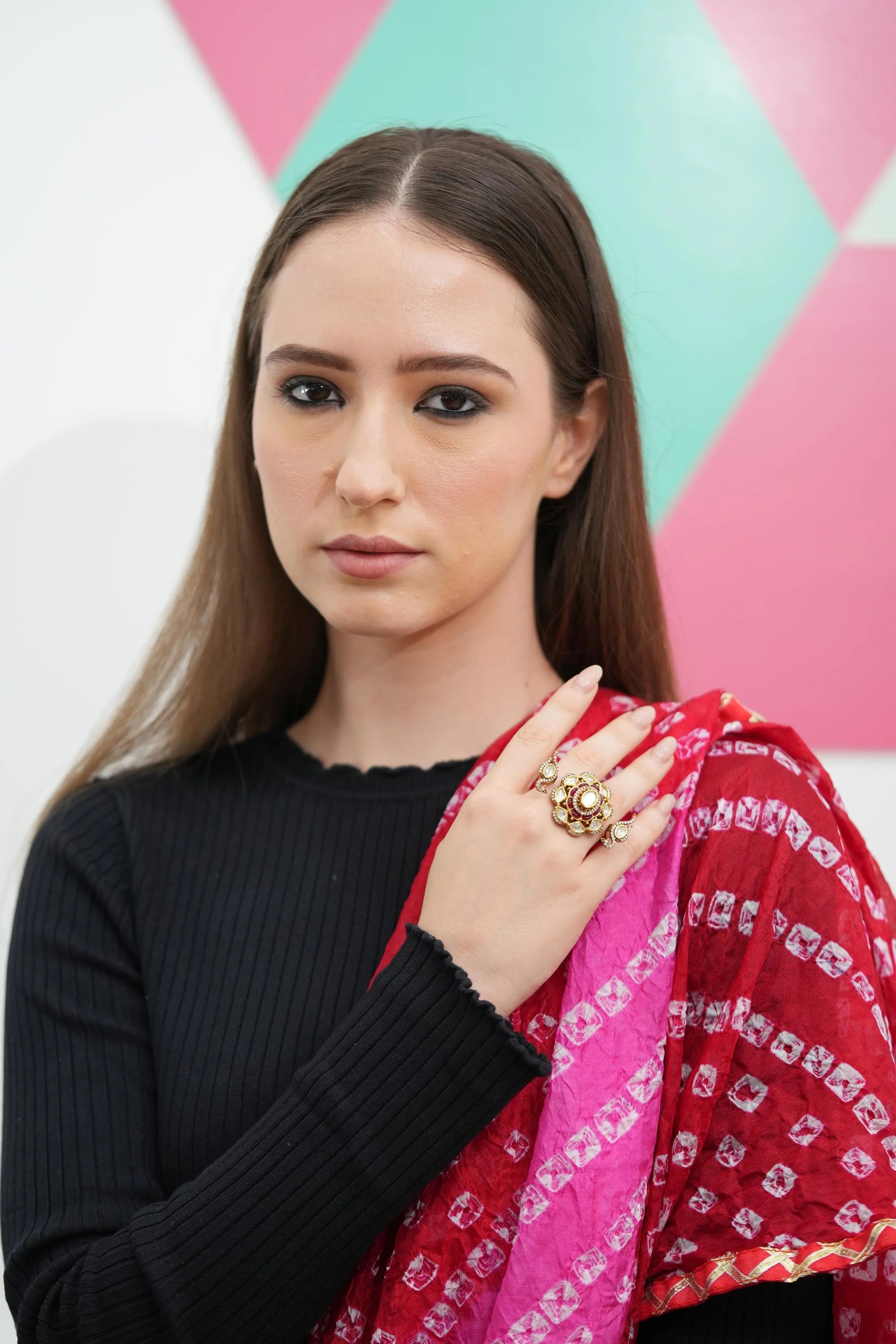 Shambhavi Morni Dramatic Polki Ring