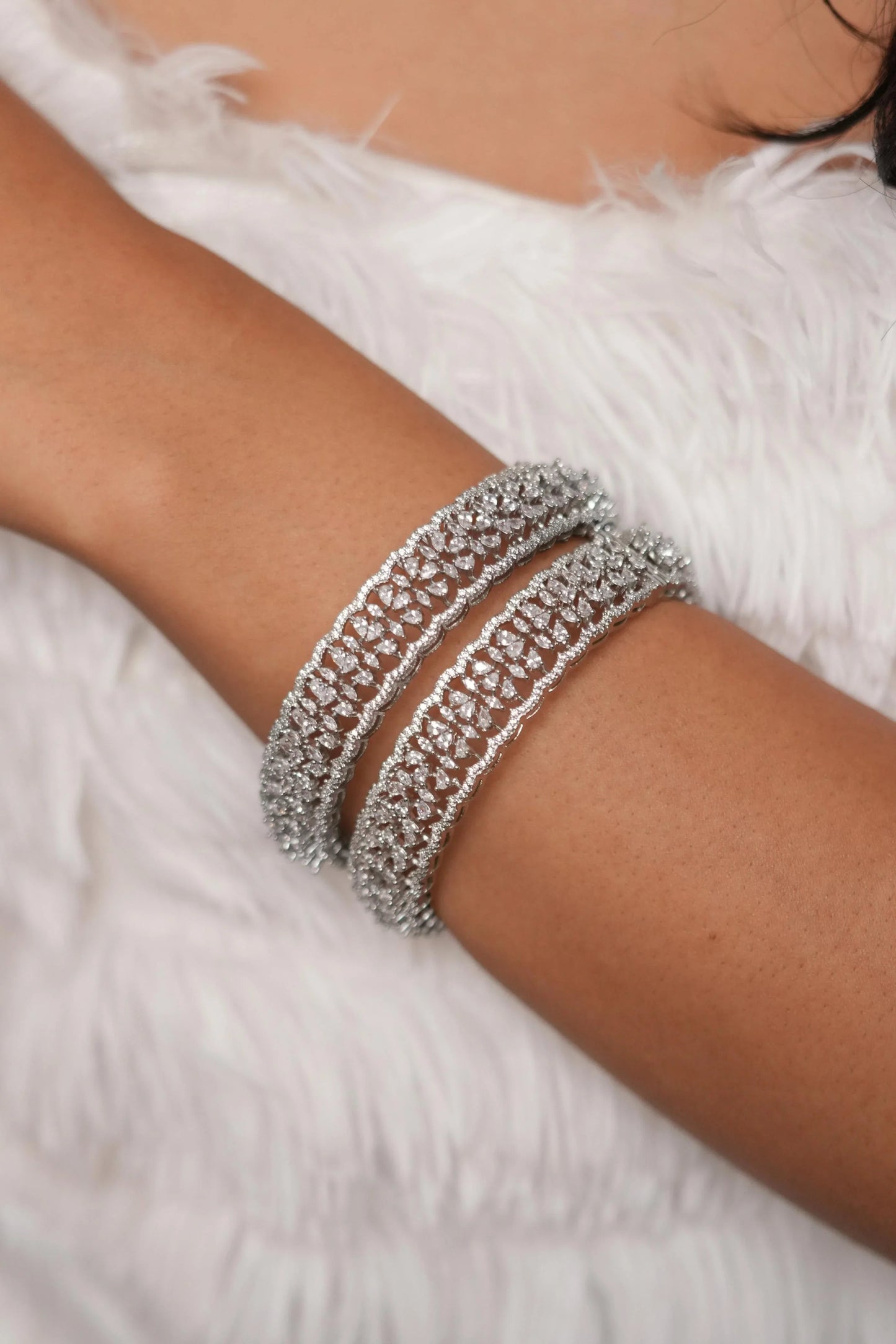 Hailey Thick Openable Diamond  Bangles