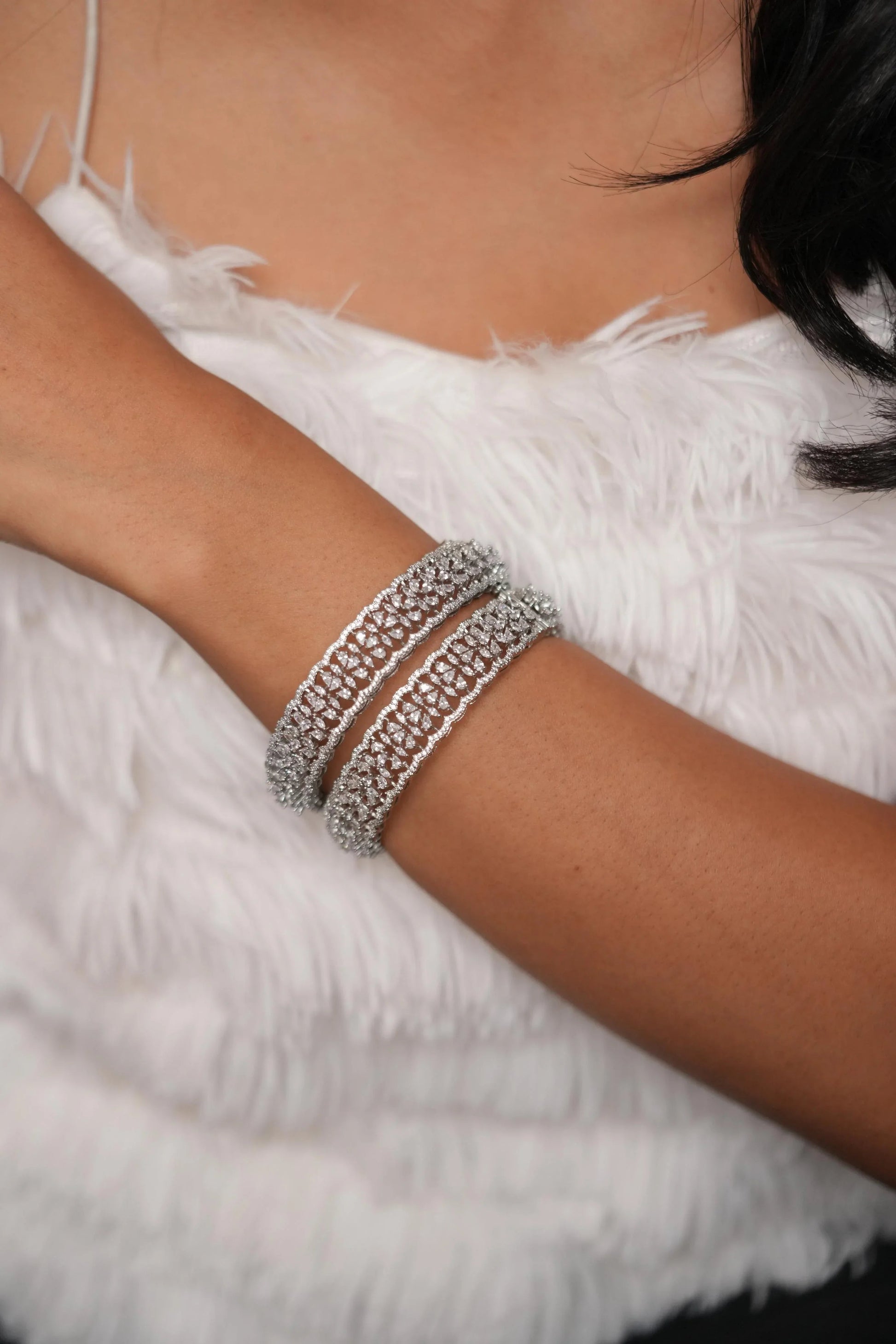 Hailey Thick Openable Diamond  Bangles