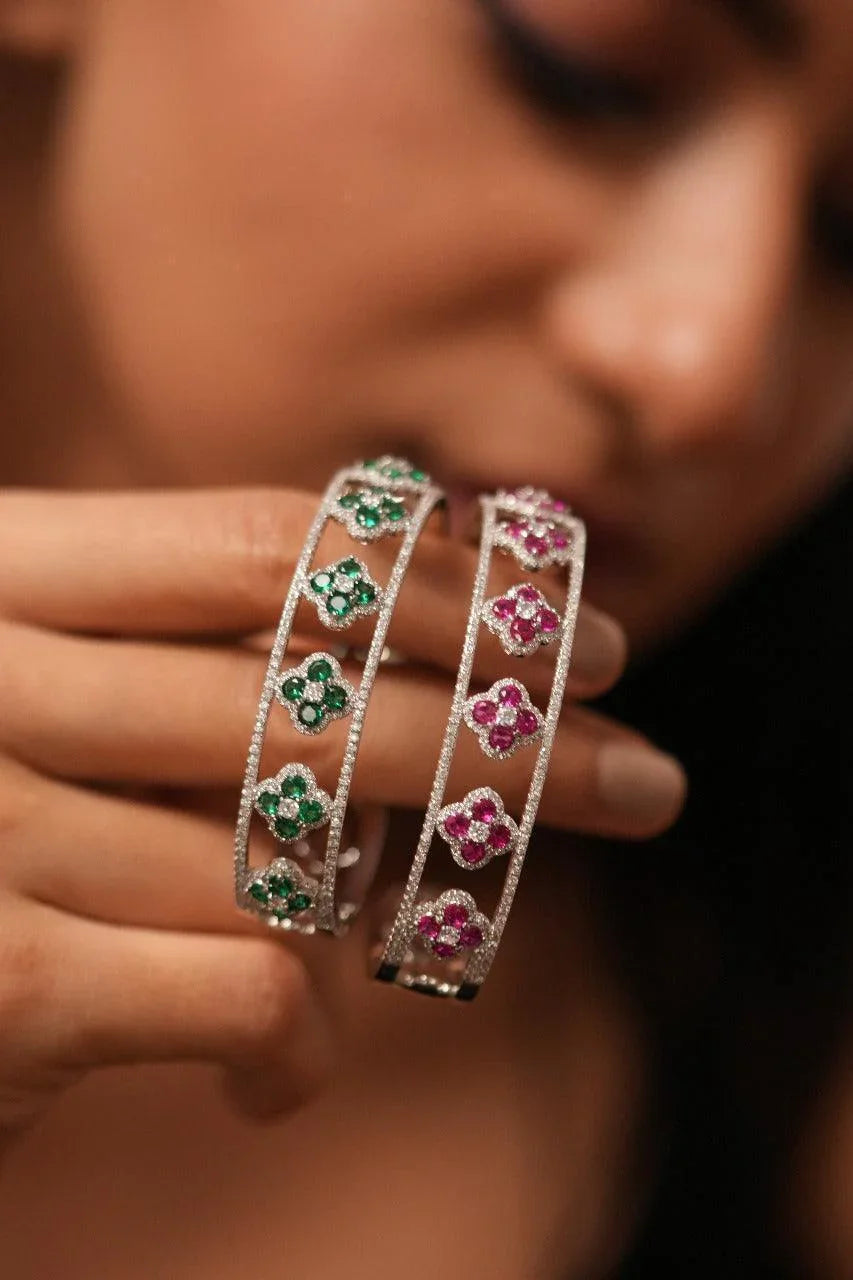 Evelyn Diamond Kada | Coloured Stone | Daily Wear
