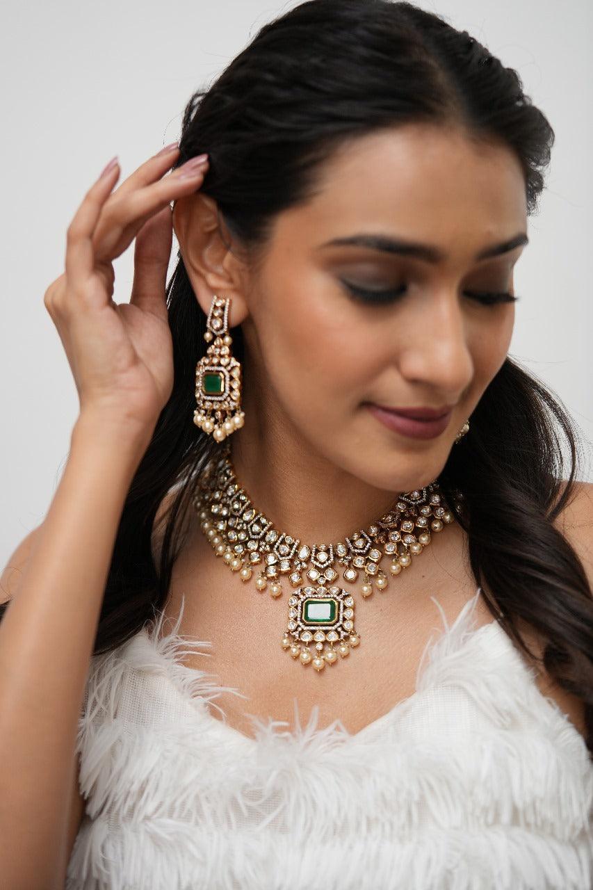 Shanaya Polki Moissanite Necklace Set