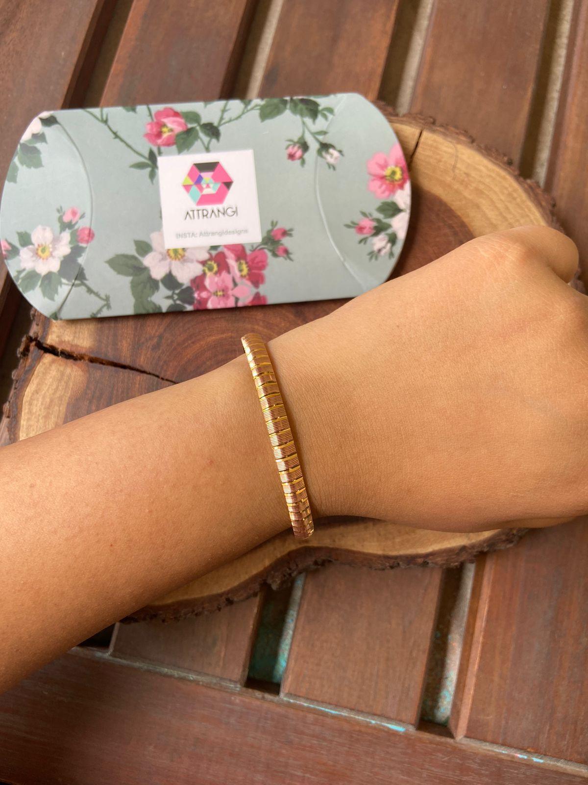 Nita 4 Polish Classic Bangle Set | CNC Gold Plated