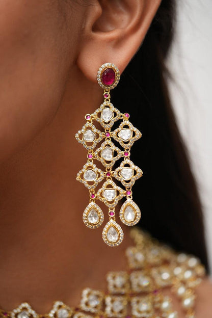 Rupa Moissanite Gold Polki Heavy Necklace | Choker Set