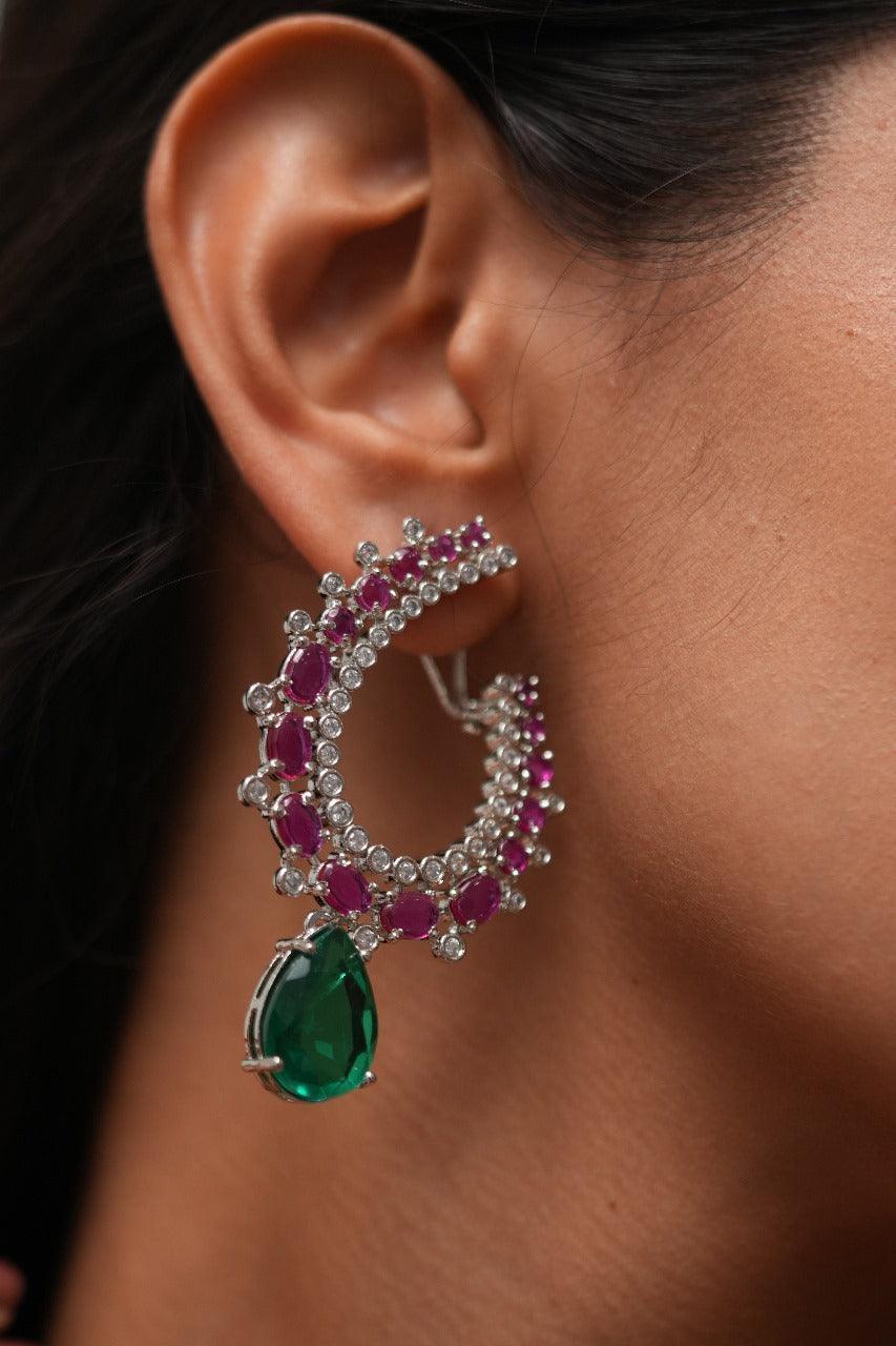 Vogue Your Way Gemstone Diamond Earrings | GemZee Collection