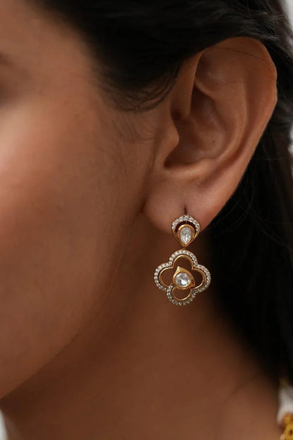 Chanali Polki Floral Moissanite Necklace Set