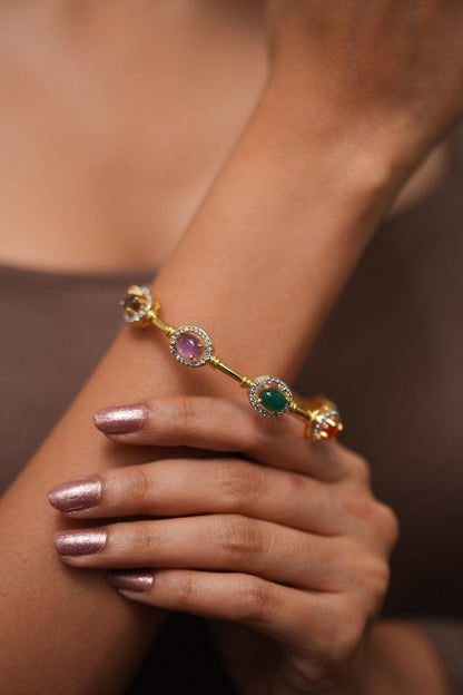 Navratna Next To Real Diamond Indian Bangle
