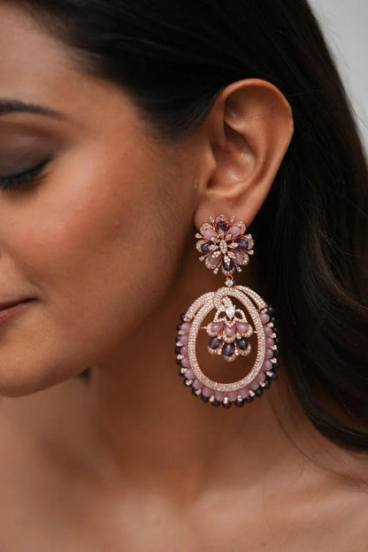 Lola Oversized Pastel Beaded  Diamond Earrings | Lala Land Collection