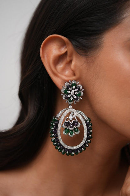 Lola Oversized Pastel Beaded  Diamond Earrings | Lala Land Collection