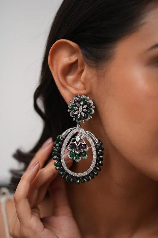 Lola Oversized Pastel Beaded  Diamond Earrings | Lala Land Collection