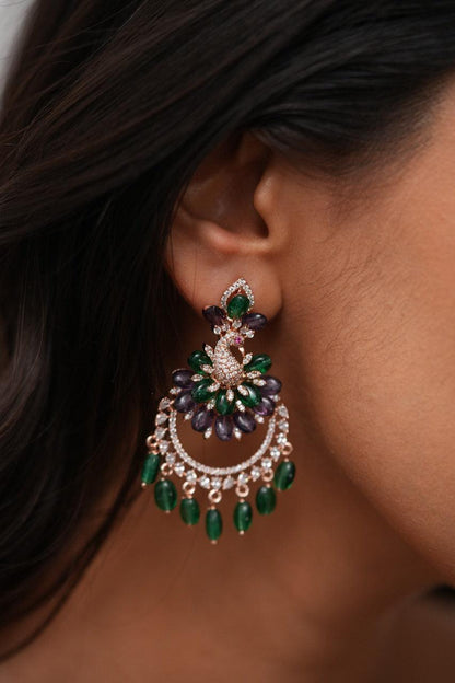 Lala Land Pastel Beaded Diamond Chandbalis | La la land Collection
