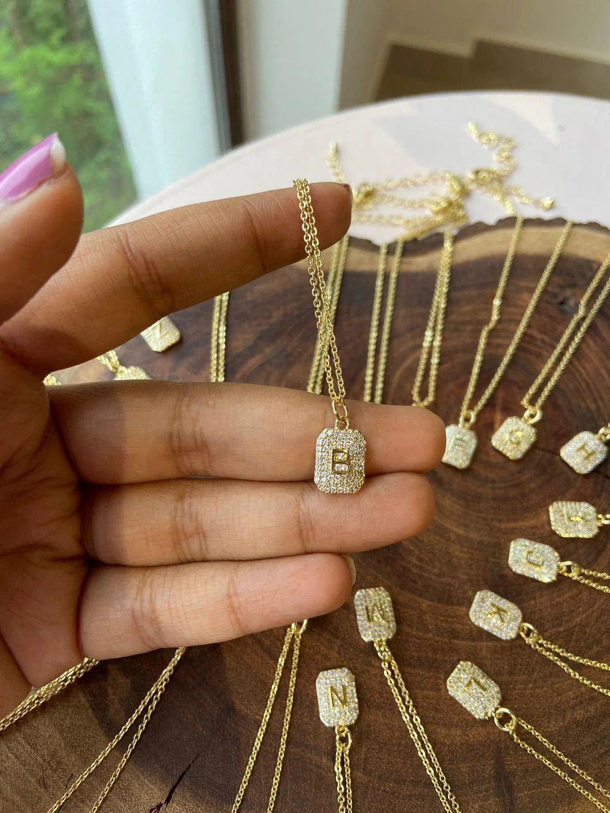 Misu Alphabet Monogram Dainty Daily Wear Pendant  Chain