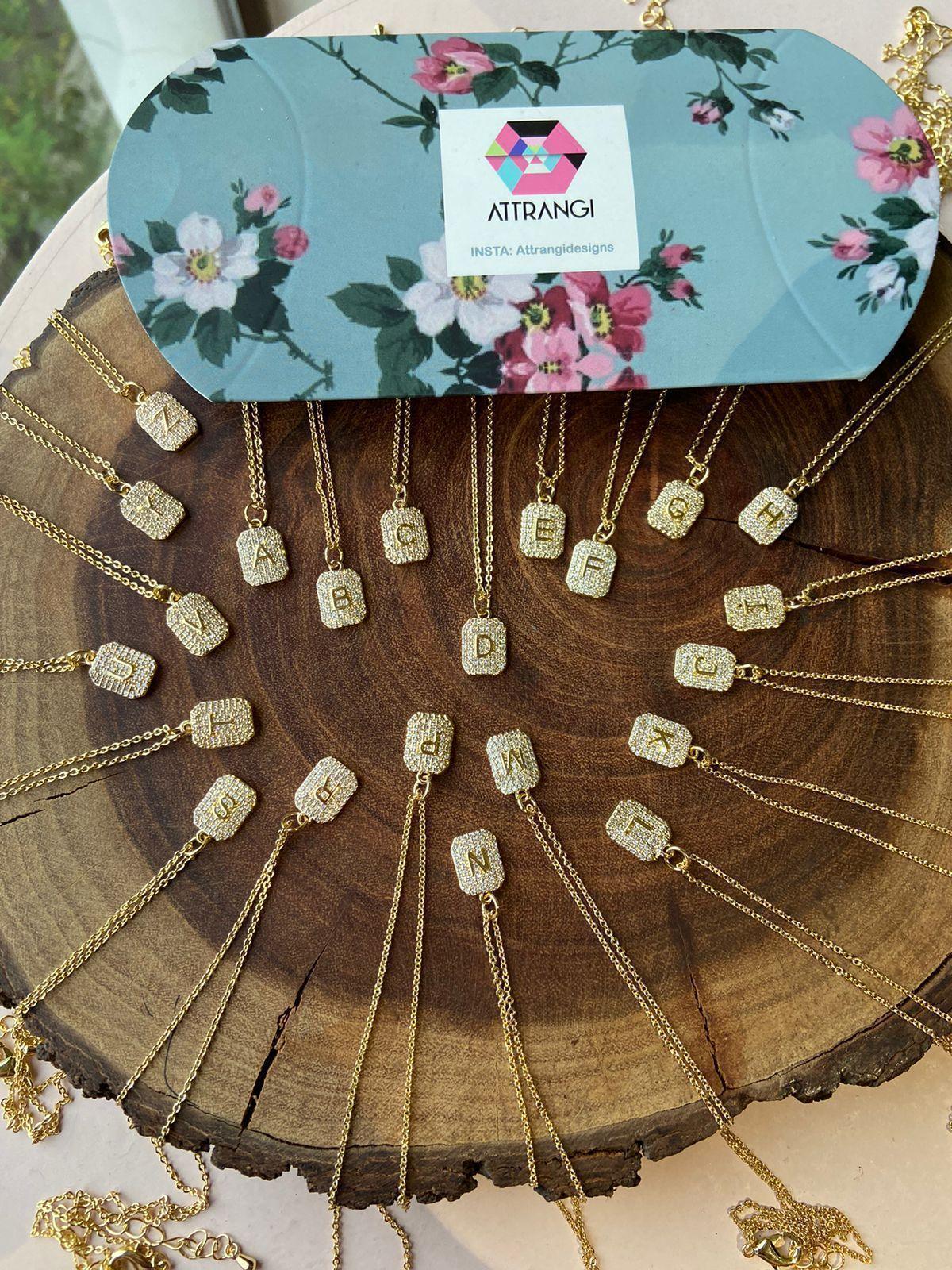 Misu Alphabet Monogram Dainty Daily Wear Pendant  Chain
