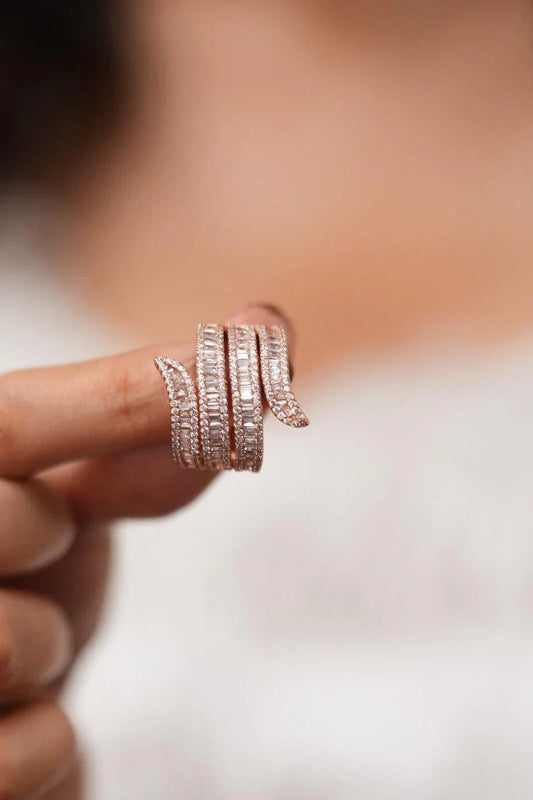 Baguette Diamond Wrap Cocktail Ring