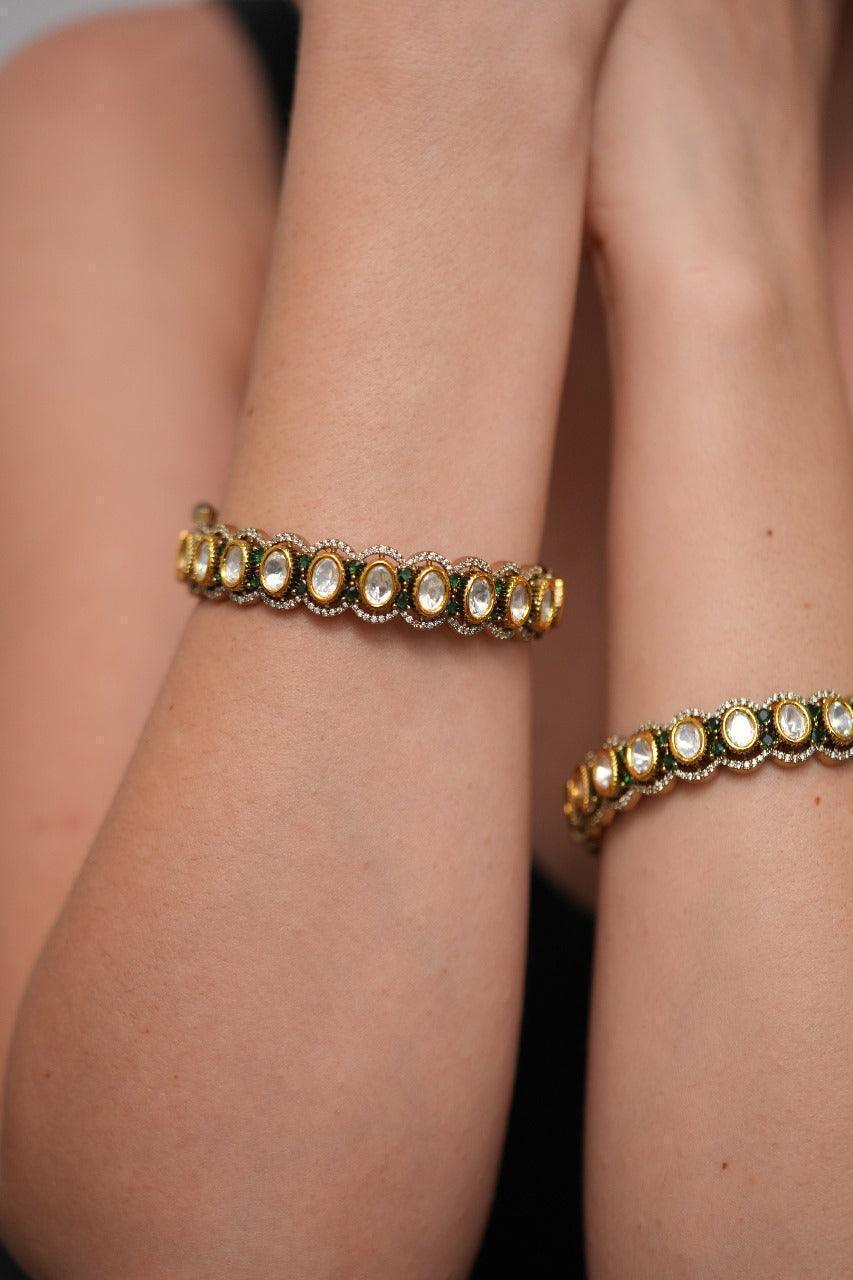 Richie Polki Moissanite Uncut Diamond Indian Bangle | Kada