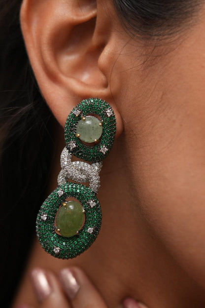 Serving Looks Gemstone Emerald Earrings | GemZ Collection
