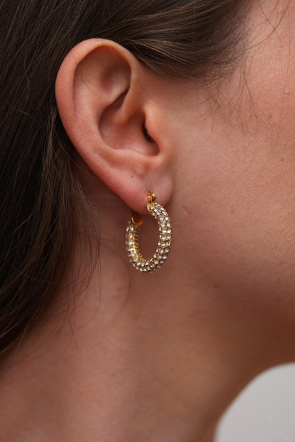 Star Studded Diamond Hoops in Pave Setting | Sparkling Tara