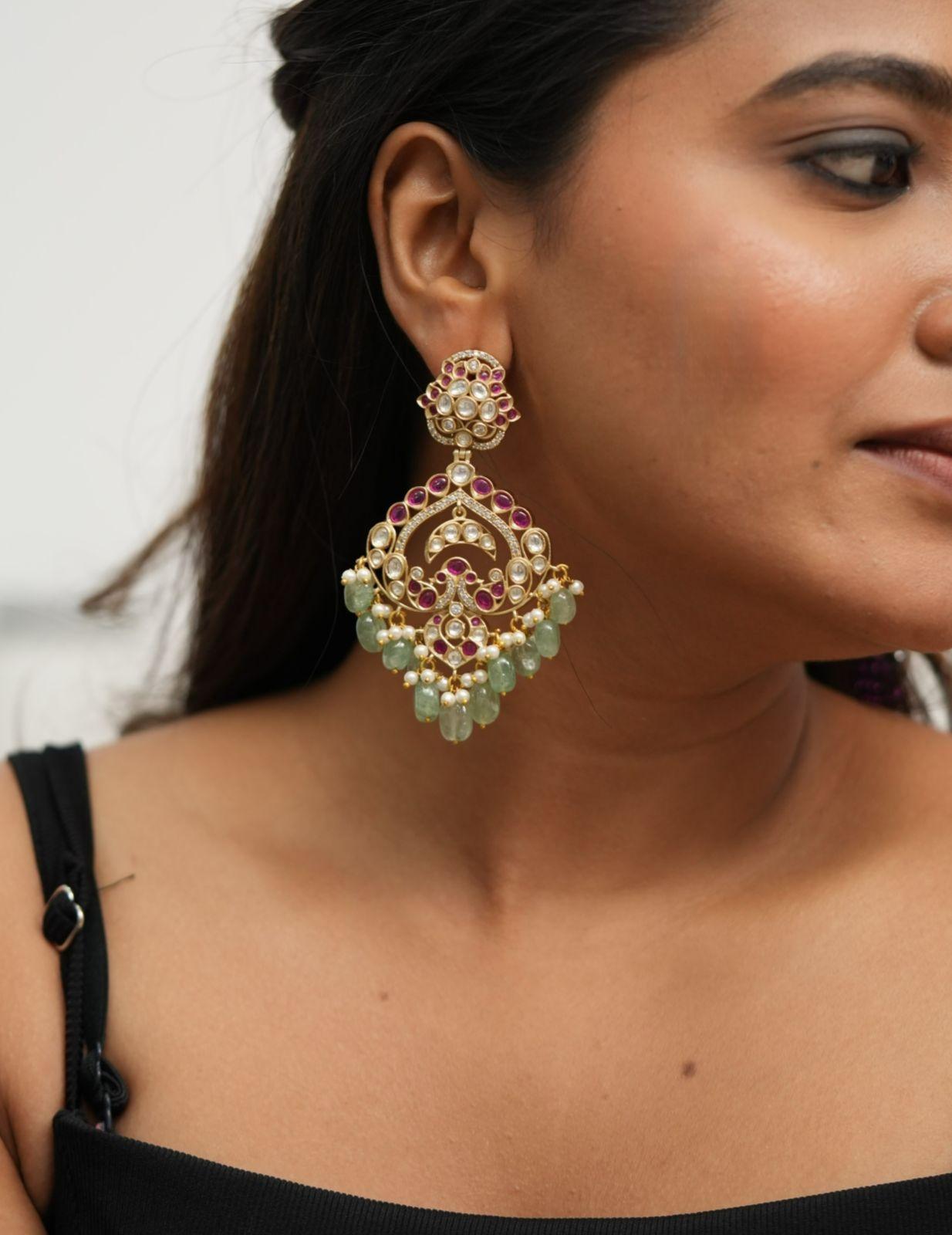 Dramatic Jayshree Indian Chandbali Earrings