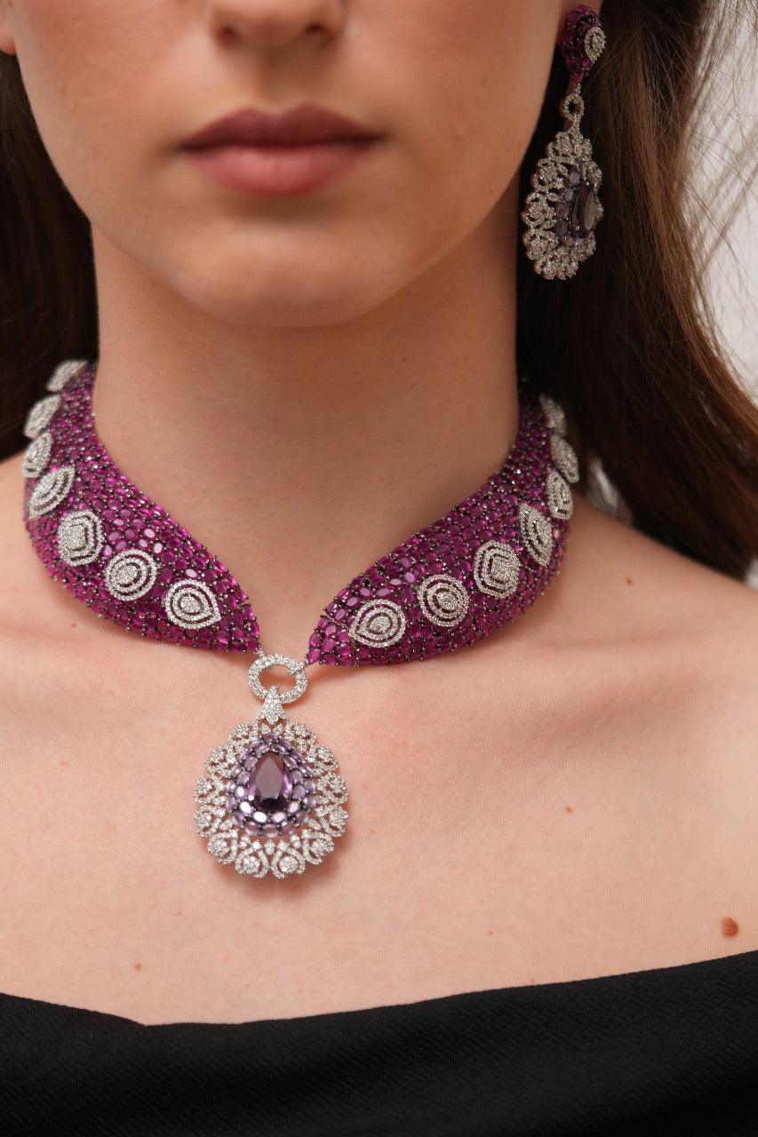 Blushing Geisha Rose Cut Diamond Set | Rangnasheen