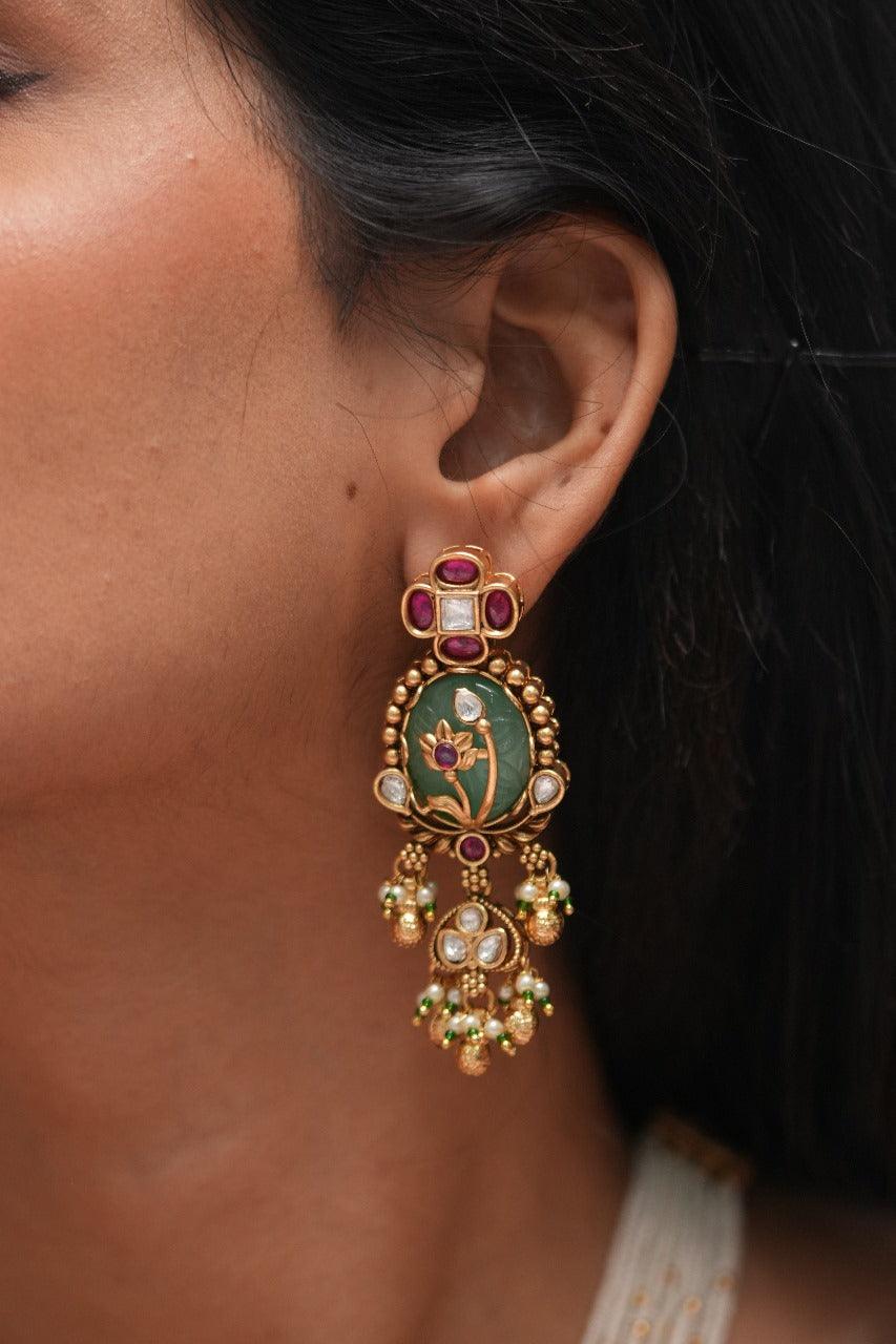 Lopamudra Holdali Gold Traditional Set With Pearls | Sone Pe Suhaga